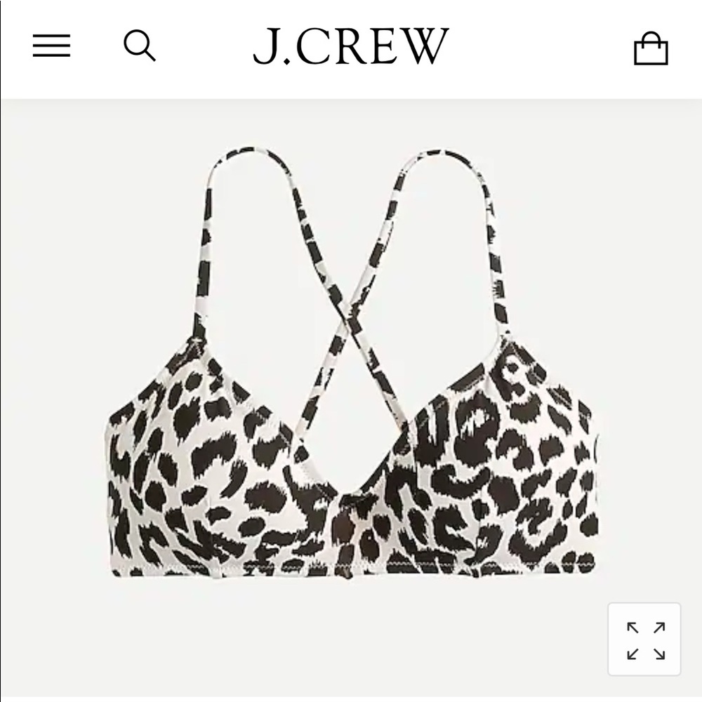 J Crew French Crossback Bikini Top in Leopard